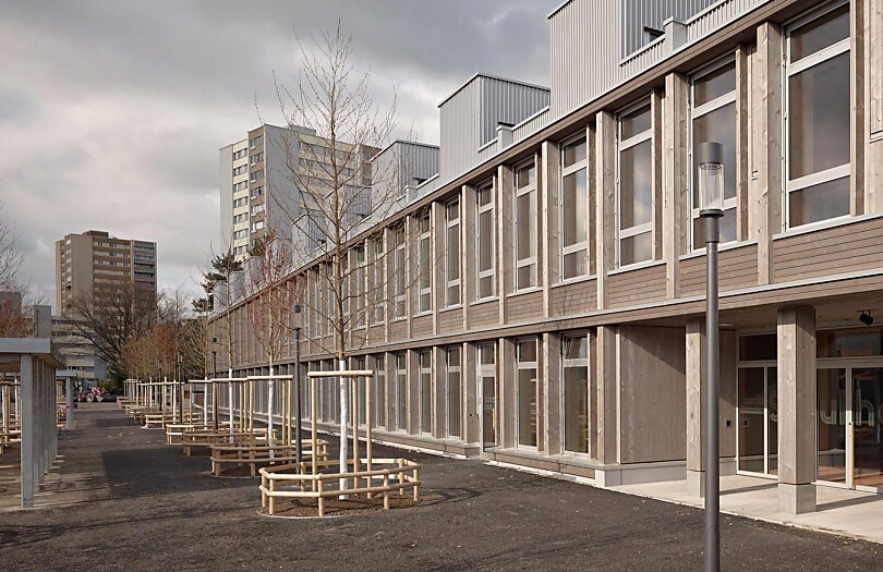 Aussenansicht Neubau Schulanlage Dohlenzelg